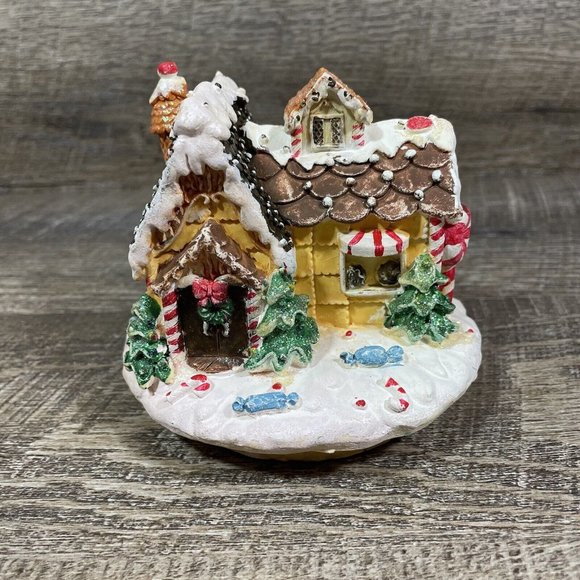 Candle Lite Gingerbread House Christmas Jar Candle Lid Topper Candy Winter - Picture 1 of 7